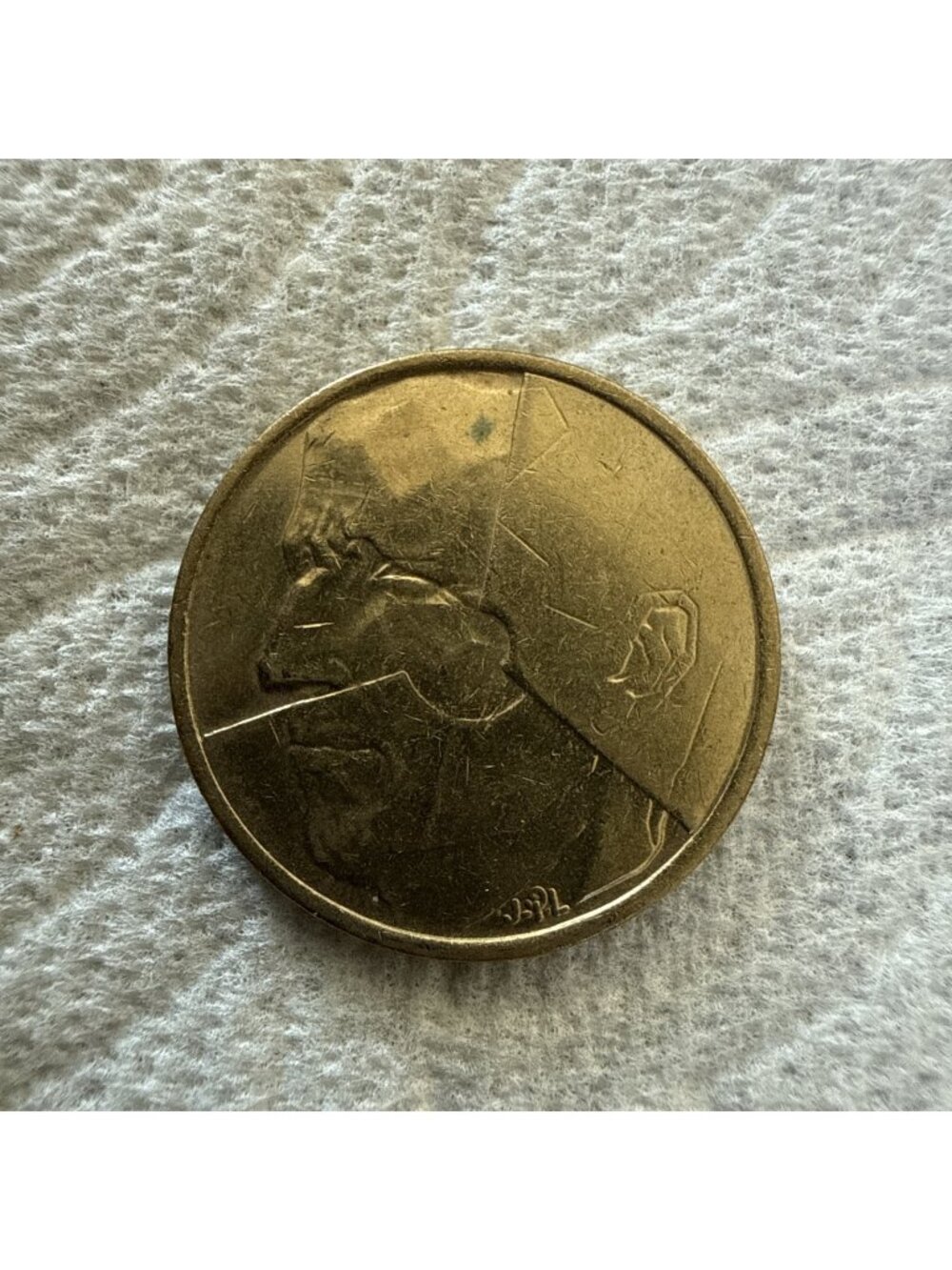 1986 Belgium Belgique 5 Five Cinq Francs King Baudouin I  (B411)